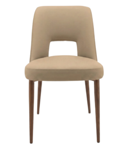 Alternative view of Hanover Chair in Latte with Walnut Legs