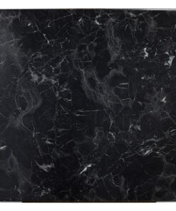 Alternative view of 800mm Square Alcantara Black (Marble) Isotop Table Top with Black Roma Base