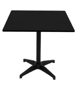 800mm Square Black Compact Laminate Table Top with Black Roma Base