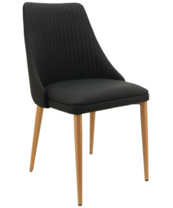 Tudor Chair in Black with Oak Legs