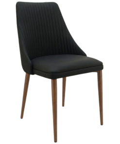 Tudor Chair in Black with Walnut Legs