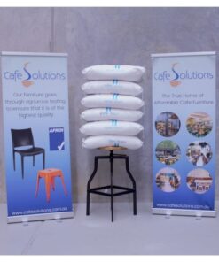 Alternative view of Tall Detroit Adjustable Stool with Timber Seat