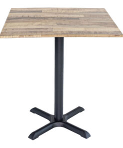 700mm Square Rustic Maple Sliq Isotop Table Top with Black Maxwell Base