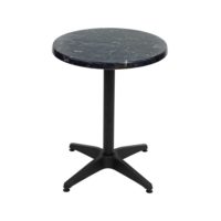 600mm Round Alcantara Black (Marble) Isotop Table Top with Silver Roma Base