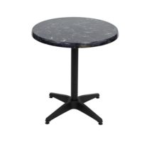 700mm Round Alcantara Black (Marble) Isotop Table Top with Black Roma Base