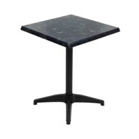 700mm Square Alcantara Black (Marble) Isotop Table Top with Black Roma Base