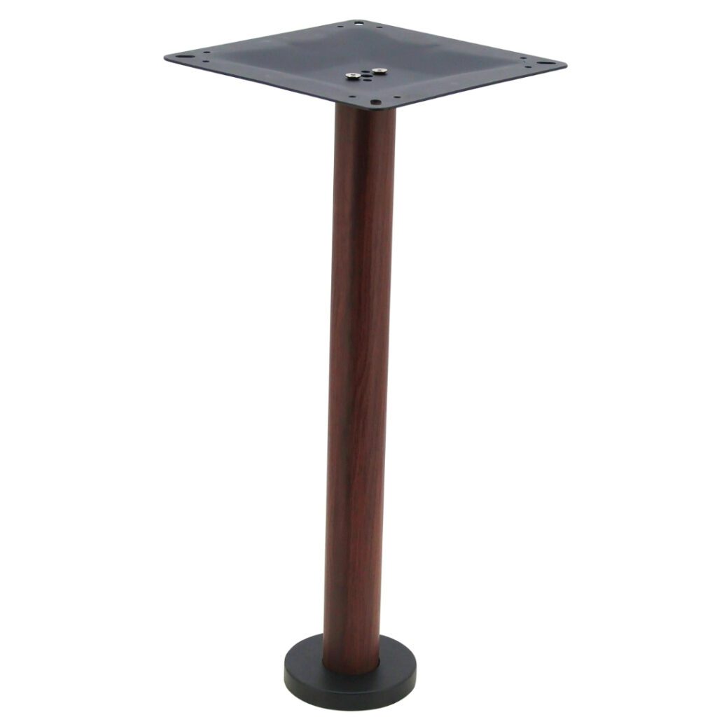 Pole Base Table Bolt-In Steel Dining Table Base with Round Walnut Finish Pole - Cafe ...