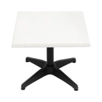 600mm Square Isotop Coffee Table in White with Matte Black Roma Base