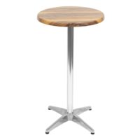 600mm Round Shesman Isotop Table Top with Silver Roma Bar Base