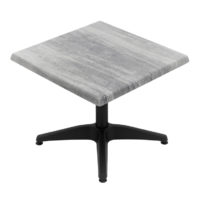 600mm Square Cement Isotop Table Top with Matte Black Roma Coffee Base
