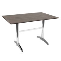 800 x 1200mm Choco Oak Sliq Isotop Table Top with Silver Roma Base