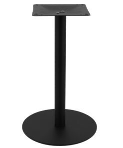 Circular Steel Dining Table Base in Matte Black with Round Pole