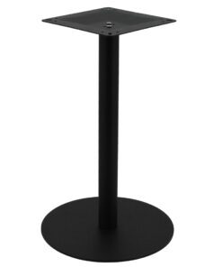 Alternative view of Circular Steel Dining Table Base in Matte Black with Round Pole