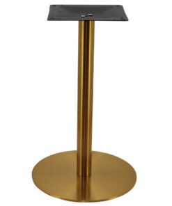 Circular Stainless Steel Dining Table Base in Gold Finish with Round Pole