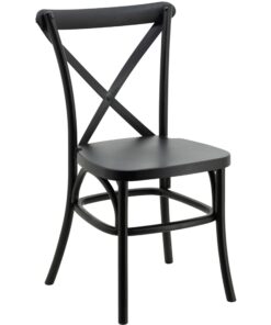 Resin Cross Back Chair in Black (Heavy Commercial)