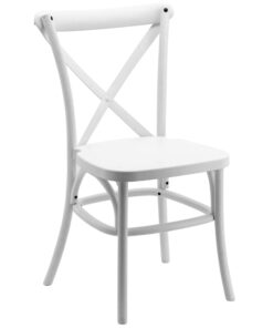 Resin Cross Back Chair in White (Heavy Commercial)