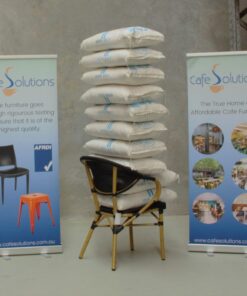 Alternative view of Parisian Chair in Black Texteline with Arms Dark Frame