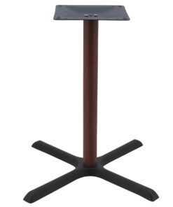Maxwell Large Dining Table Base in Matte Black with Walnut Finish Round Pole