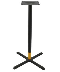 Maxwell Large Bar Table Base in Matte Black with Gold Tip Round Pole