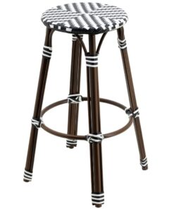 Tall Parisian Stool V Pattern Dark frame