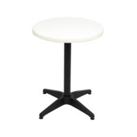 600mm Round White Isotop Table Top with Black Roma Base