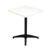 600mm Square White Isotop Table Top with Black Roma Base
