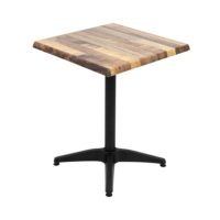 600mm Square Rustic Maple Isotop Table Top with Black Roma Base