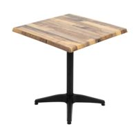700mm Square Rustic Maple Isotop Table Top with Black Roma Base