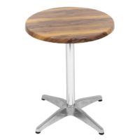 600mm Round Shesman Isotop Table Top with Silver Roma Base