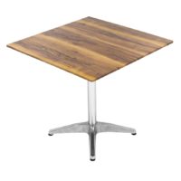 800mm Square Shesman Sliq Isotop Table Top with Silver Roma Base