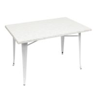 800 x 1200mm Marble Isotop Table with White Tolix Base