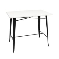 800 x 1200mm White Isotop Table Top with Black Tolix Bar Base