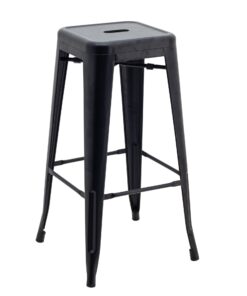 Tall Replica Tolix Stool in Matte Black