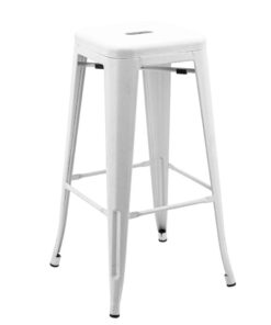Tall Replica Tolix Stool in Matte White