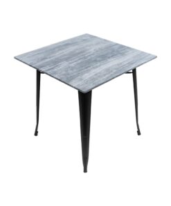 800mm Square Cement Sliq Isotop Table Top with Black Tolix Base