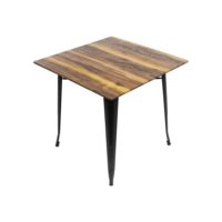 800mm Square Shesman Sliq Isotop Table Top with Black Tolix Base