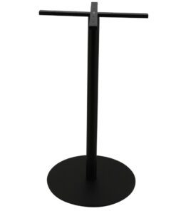 Alternative view of Large Circular Steel Bar Table Base in Matte Black with Round Pole