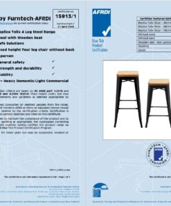 Alternative view of Tall Replica Tolix Stool with Timber Seat in Matte Black
